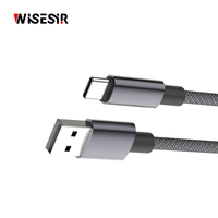 Kabel Pengisian Cepat WISESIR OEM/ODM USB 3.0 Tipe C PD 60W 3A untuk Komputer & Earphone