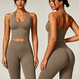 Reggiseno sportivo Airy Halter senza schienale, reggiseno sportivo senza cuciture ad alto impatto per donna, top estivo antiurto per allenamento e <span class=keywords><strong>fitness</strong></span> - Product Image 1