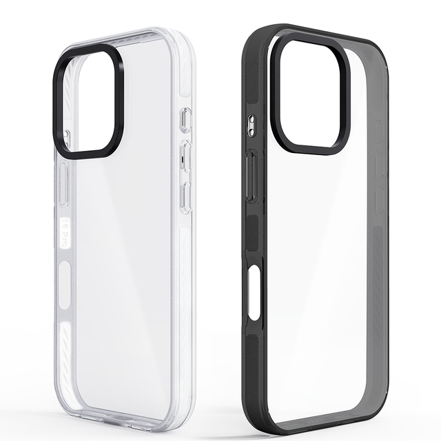 Transparent 3-in-1 Shockproof Frosted TPU+PC Phone case for iPhone 15 Pro Max 14 Pro for iPhone 16 Pro for 17 Pro Max