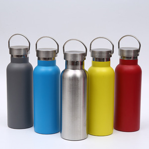 Custom 500ml/750ml Double Wall Wide Mouth Insulated Stainless Steel Sports <b>Bottle</b> Handle Lid BPA Free Leak-Proof Vacuum <b>Flask</b> - Product Image 1