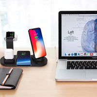 Estación de Carga Inalámbrica Multidispositivo, Soporte Magnético de Carga Rápida de 15 W para iPhone, Samsung Galaxy Watch