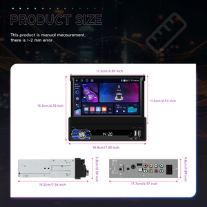 Podofo-Radio de coche con pantalla táctil retráctil de 4 + 64G, 7 pulgadas, con <span class=keywords><strong>Android</strong></span>, BT/WIFI/GPS - Product Image 5