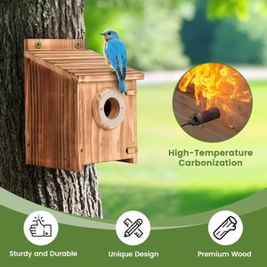 Maisons à oiseaux pour l'extérieur avec garde prédateur en métal Maison à oiseaux pour <span class=keywords><strong>Bluebird</strong></span> Finch Wren Cardinals, maisons <span class=keywords><strong>Bluebird</strong></span> - Product Image 3