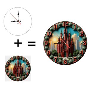 Round Wooden Wall <b>Clock</b> 25x25Cm Thick Frame Quiet Non Ticking Home Living Room Decor - Product Image 1