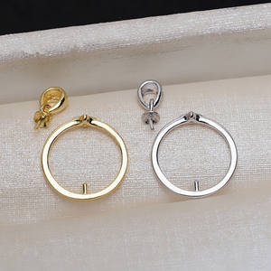 Colgante de Globo de Plata S925 con Perla de 9-10 mm, Accesorios de Bricolaje para Mujer, Bandeja Vacía, Producto Semiacabado 3934 - Componentes para Joyería - Product Image 2