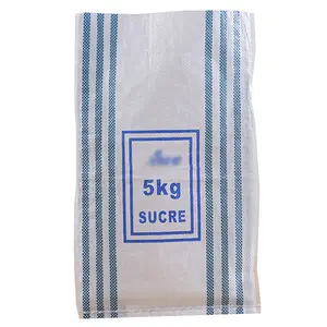 100% PP Raw Material Packing 25kg 50kg Laminated Recycled PP Woven Sack Bag For Packing Wheat Flour