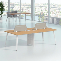 Bureau de travail moderne Mobilier de bureau en bois modulaire 2 4 6 8 personnes Bureau partagé Poste de travail moderne partenaire