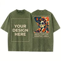 T-shirt unisexe en coton peigné 100% 210 GSM, coupe décontractée, effet vintage, idéal pour la mode urbaine et les collections de marques