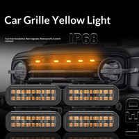 Nouvelle lumière de calandre de voiture transfrontalière la plus vendue, petite, jaune, 12V, 18 LED, universelle, pour modification de véhicule tout-terrain, stroboscopique