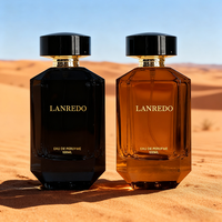 Botellas de Perfume de Vidrio Ámbar Negro de Lujo de Alta Gama, 30 ml, 50 ml, 100 ml, Botella de Perfume Vacía de Vidrio Rectangular Irregular con Caja