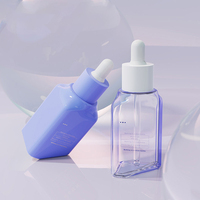 Design unique personnalisé 1oz 30ml pour crème pour le visage compte-gouttes d'huile essentielle de sérum cosmétique vide en plastique PET transparent