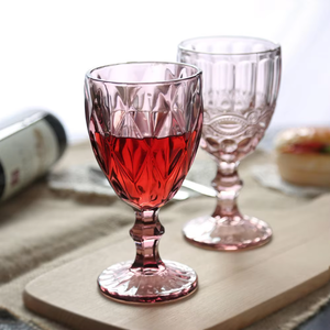 Copas de <span class=keywords><strong>Vino</strong></span> de Cristal Europeo en Relieve, Transparentes, Rosa, Gris y Marrón, 240ml y 350ml, Copas de Colores, Vasos Gruesos, Venta al por Mayor - Product Image 3