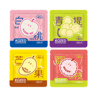 Kozed Gummies acidulés moelleux pelables, 20 saveurs de fruits, Halal, au vrai jus, collation de fête, vente en gros, boîte de 80g en forme de boule