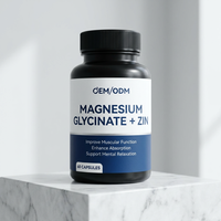 Capsules de glycinate de magnésium OEM/ODM, complément minéral pour la santé osseuse, soutien immunitaire, énergie pour les hommes, 2 capsules par jour
