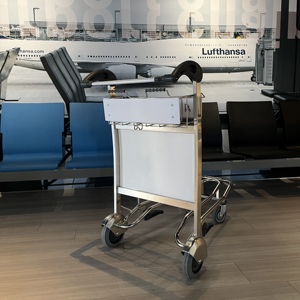 Airport Luggage <b>Trolley</b> Carts Three Rubber Wheels Airport Hand Brake Baggage <b>Trolley</b> Airport <b>Trolley</b> - Product Image 4