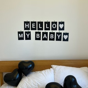 ป้ายแบนเนอร์เด็กแรกเกิด ตกแต่งงานวันเกิดเด็ก <span class=keywords><strong>HELLO</strong></span> MY BABY ลายหัวใจ ตัวอักษรประดับตกแต่ง ฉากหลังวันเกิด 200 วัน - Product Image 3