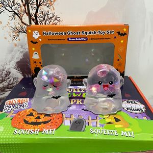 Juguete de Peluche Transparente de Vaseline con Forma de Fantasma para Halloween, Juguete Antiestrés de Rebote Lento para Aliviar la Ansiedad - Product Image 1
