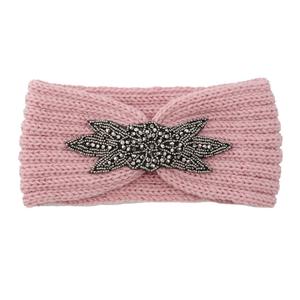 SAIJE女性用,新デザインニット手作り織り弾性ヘアバンド冬用ヘアアクセサリーダイヤモンドウォーマーヘッドバンド - Product Image 5