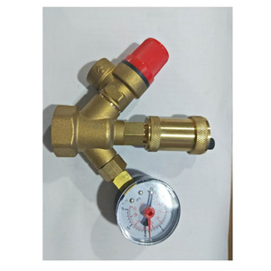Ensemble de soupape de sécurité en laiton avec manomètre pour système d'eau haute pression, connexion filetée - Product Image 2