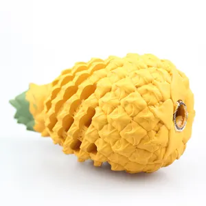 flavored dog chew toys Very cute pineapple shapes puzzle dog leaking food ball flavored dog chew toys