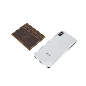 personalizado Vintage loco caballo genuino de cuero de <span class=keywords><strong>vaca</strong></span> Mini tarjeta de crédito titular de <span class=keywords><strong>la</strong></span> tarjeta Cartera de OEM - Product Image 5