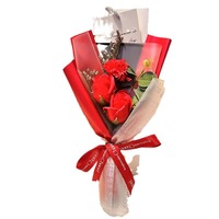 Cadeau pour la Journée de la Femme et la Journée des Diplômés pour petite amie - Petit bouquet de roses, fleurs éternelles, longue durée (3-5 ans), 35x16x10cm, sac cadeau