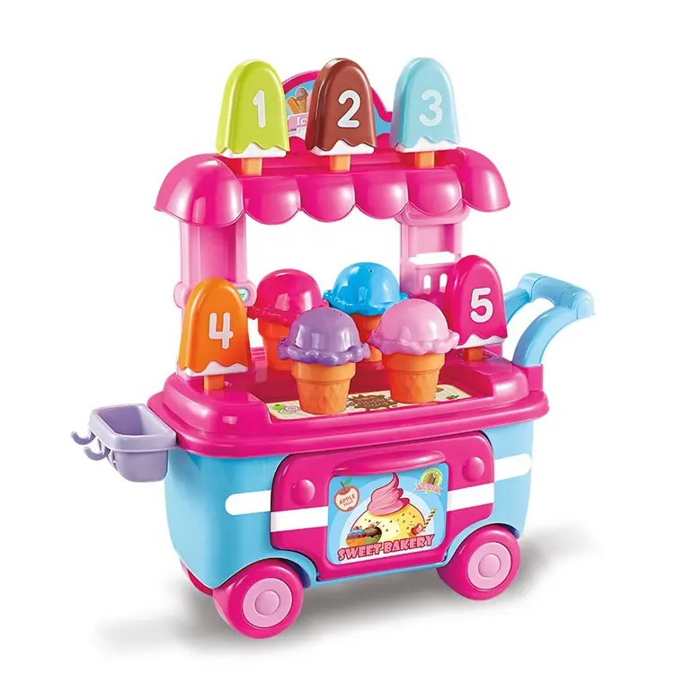 Juguetes untuk Los Ninos Anak Kitchen Set Mainan Berpura-pura Bermain Es Krim Keranjang Mainan untuk Anak Perempuan
