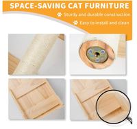 Maßgefertigte Katzenwandregale für Große Katzen 9-teiliges Holz-Wandmontage-Set mit Kletterelementen, Kratzpfosten und Katzenhöhle