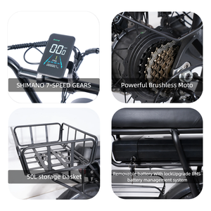 High Quality Takeaway Electric Bicycle Ecoridev7 250w E Bikes 48v15ah Electric Mountain Bike Long Range Fat Tire Electric Bike - Product Image 3