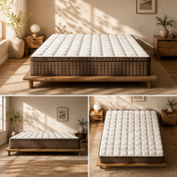 Matelas à ressorts ensachés indépendants à soutien zoné, matelas hybride roulé sur mesure, vente en gros