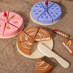 Juego de Juguetes de Madera para Cortar Pastel de Cumpleaños, Simples y Lindos, para Niños y Niñas, Juego de Comida de Juguete para Niños Pequeños - Product Image 2