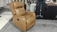 Fauteuil inclinable pivotant manuel en cuir véritable de style nordique moderne