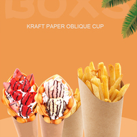 Cône de papier alimentaire jetable de haute qualité pour gaufres frites