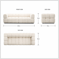 Canapé modulaire en forme de L confortable et élégant pour salon, couleur beige, style nuage, design français