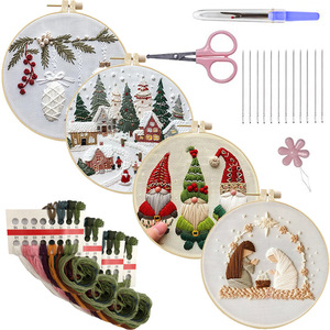 New Christmas <b>Embroidery</b> Punch Needle <b>Kit</b> Custom Cross Stitch <b>Embroidery</b> Sets <b>for</b> <b>Beginners</b> DIY Craft <b>Kit</b> Christmas Decoration - Product Image 1