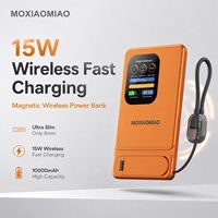 Batterie externe magnétique sans fil à charge rapide 10000mAh PD20W, ultra-mince en alliage d'aluminium, portable avec LED, source d'usine OEM B2B