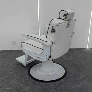 Fauteuil de Barbier en Cuir Style Vintage Moderne pour Salon de Coiffure et Usage Domestique, Mobilier de Salon de Beauté avec Fonction Hydraulique Inclinable - Product Image 3
