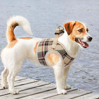 Harnais pour chien réversible et rembourré en fibre, avec logo personnalisé, design floral, gilet à pointes