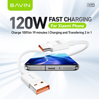 Cargador Rápido BAVIN CB359 de 120w Tipo C USB C con Cable de Datos USB para Teléfono Xiaomi