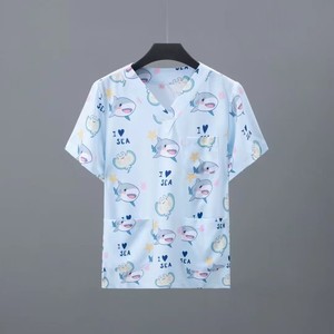 Tenue de travail pour <span class=keywords><strong>infirmière</strong></span> en soins bucco-dentaires, robe chirurgicale, vêtement imprimé pour lavage des mains, haut court - Product Image 3