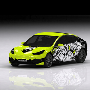 WRAPMASTER Vinilo Adhesivo para Automóviles Personalizado de 5*65 pies, Diseño Personalizado Controversial de PET, Vinilo Verde de Dibujos Animados para Envolver Automóviles, Película para Envolver Vehículos - Product Image 1