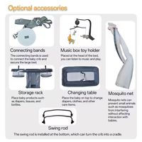 Parc pour bébé multifonctionnel et portable, lit bébé pliable avec moustiquaire et table à langer, lit cododo pour nouveau-né