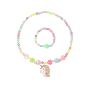 Schmuckset für Mädchen, Einhorn-Halskette, Armband-Set, Halskette für Mädchen, Schmuckset, Halloween, Weihnachten, Geburtstagsgeschenk - Product Image 1