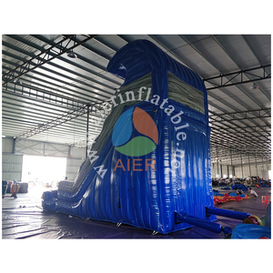Toboggan <span class=keywords><strong>aquatique</strong></span> gonflable sur le thème des vagues bleues avec piscine, toboggan en PVC de qualité commerciale très résistant pour enfants et adultes, location pour fête <span class=keywords><strong>aquatique</strong></span> - Product Image 3