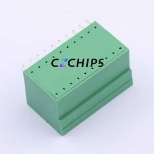 ZX-DGRH-3.81-10P Plug-in Terminal Block Bent Lead Through Hole,P=3.81mm Board-to-Board / Socket - Closed 2x10P 3.81mm Green - Product Image 2