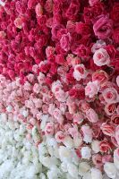 Gradient Artificielle Fleur Rose Mur Stéréo Simulation Rose Mur Photographie Props Mariage Disposition Toile de Fond Décoration de Mariage