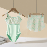 Populaire en gros bas quantité minimale de commande pas cher prix broderie florale maille Camisole danse formation Ballet justaucorps