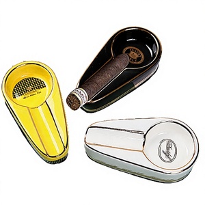 CIGARLOONG Custom Logo Creative Cigar <b>Ashtray</b> Single Slot <b>Ceramics</b> Smokeless Portable New Chinese Style Outdoor Use Model - Product Image 3