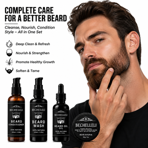 Kit de Soins de la Barbe Premium pour Hommes : Huile, Baume, Après-shampoing et Shampoing pour Barbe – Ensemble de Soins Naturels pour Poils Faciaux – <span class=keywords><strong>Coffret</strong></span> Cadeau Marque Privée - Product Image 2