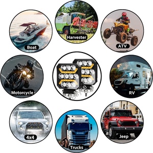 10LED travail lampe <span class=keywords><strong>camion</strong></span> 4 pouces LED travail lumière Cob bandes rouge jaune stroboscopique feux de Position lumière latérale tout-terrain Luce Led Para <span class=keywords><strong>Camion</strong></span> - Product Image 6